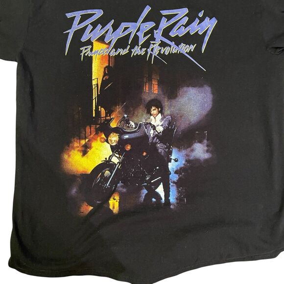 Purple Rain T Shirt Prince The Revolution, Black And Short Sleeves. Size Large - Picture 7 of 10